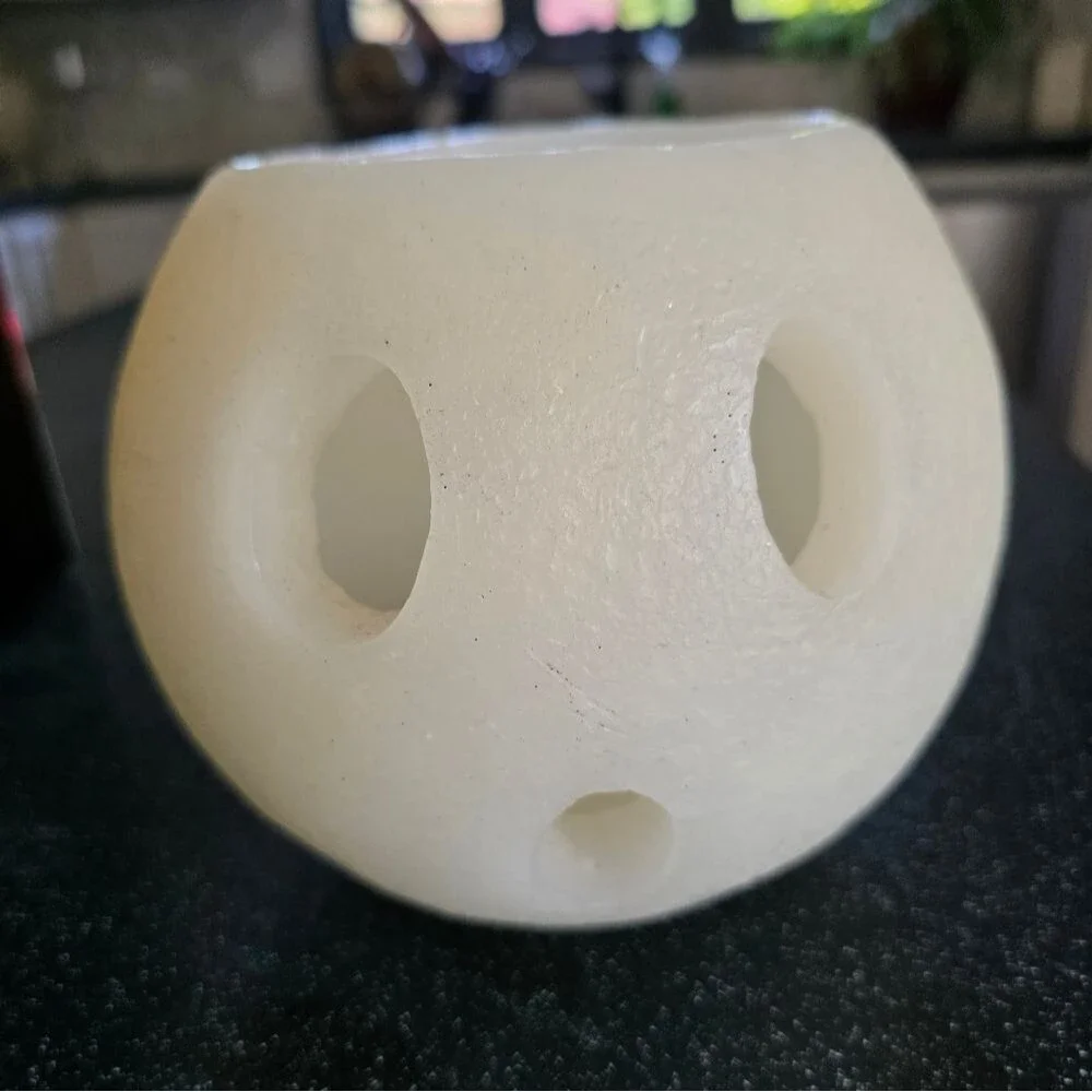 Vintage Hallmark Wax White Built In Candle  Halloween Spooky Ghost NWOT Hollow
